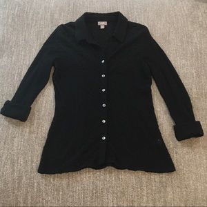 J. Jill Long Sleeve Black Button Down Size Small